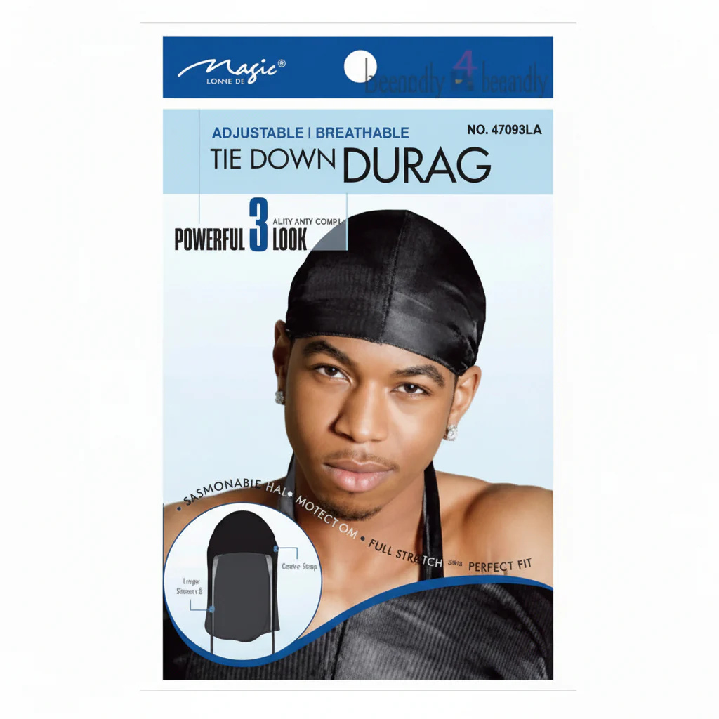 Magic Collection Tie-Down Durag ADJUSTABLE - 4769BLA
