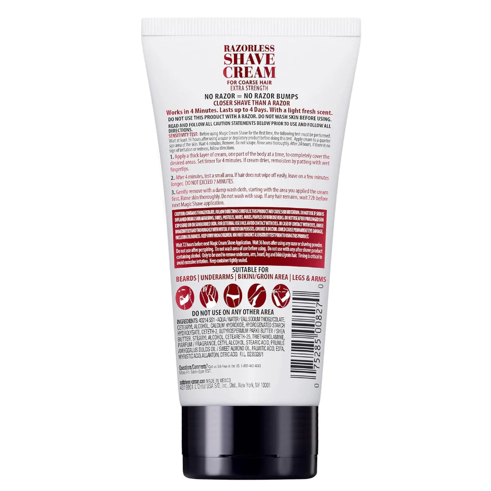Magic Hair Removal Razorless Shave Cream Extra Strength 6oz | Smooth Skin Care - Image 3