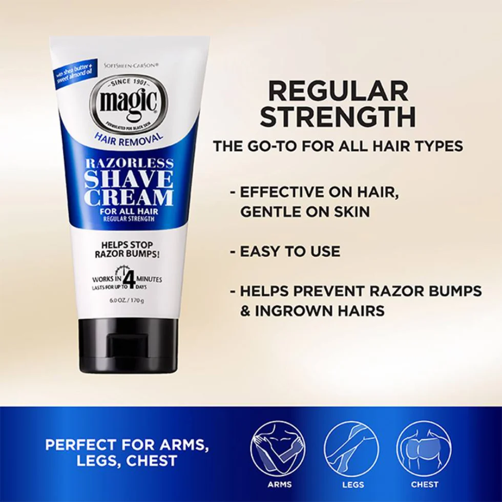 Magic Hair Removal Razorless Shave Cream 6oz | Stop Razor Bumps Smooth Skin - Image 4