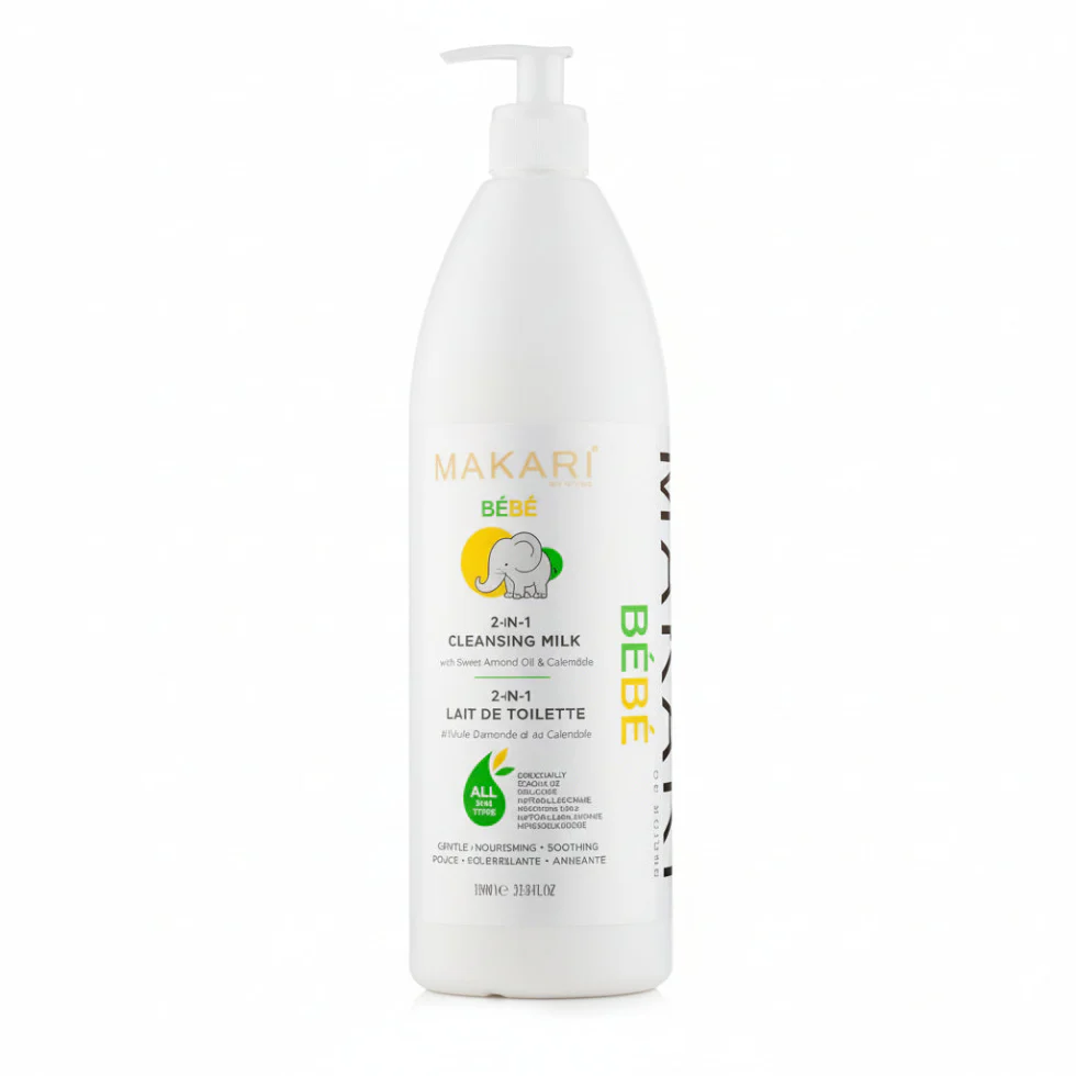 Makari Bebe 2-in-1 Cleansing Milk 1000ml | Gentle Baby Cleanser & Hydration