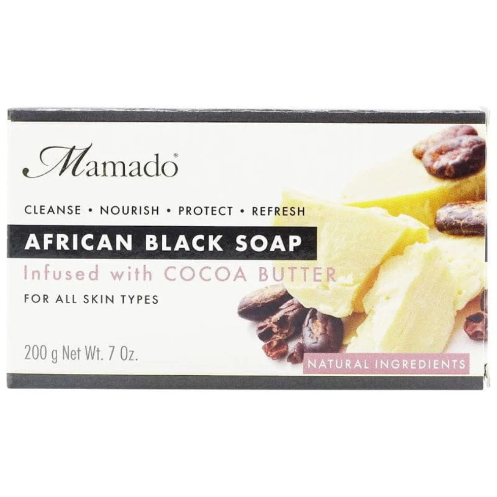 Mamado African Black Soap with Cocoa Butter 200g | Cleansing & Moisturizing