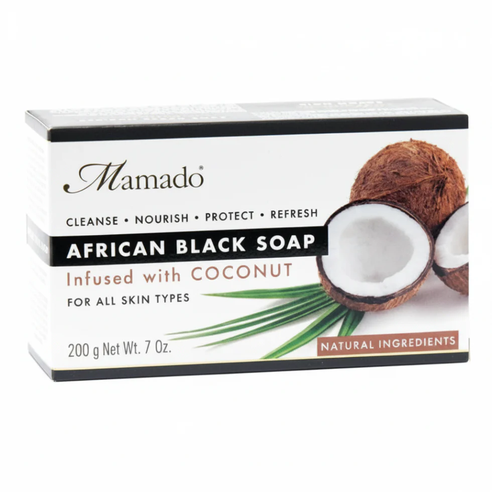 Mamado African Black Soap with Coconut 200g | Cleanse, Soothe & Hydrate Skin