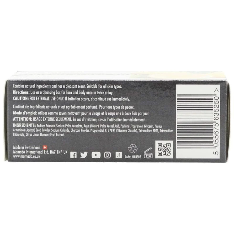 Mamado African Black Soap with Lemon 200g | Brightening & Deep Cleansing Soap - Image 2