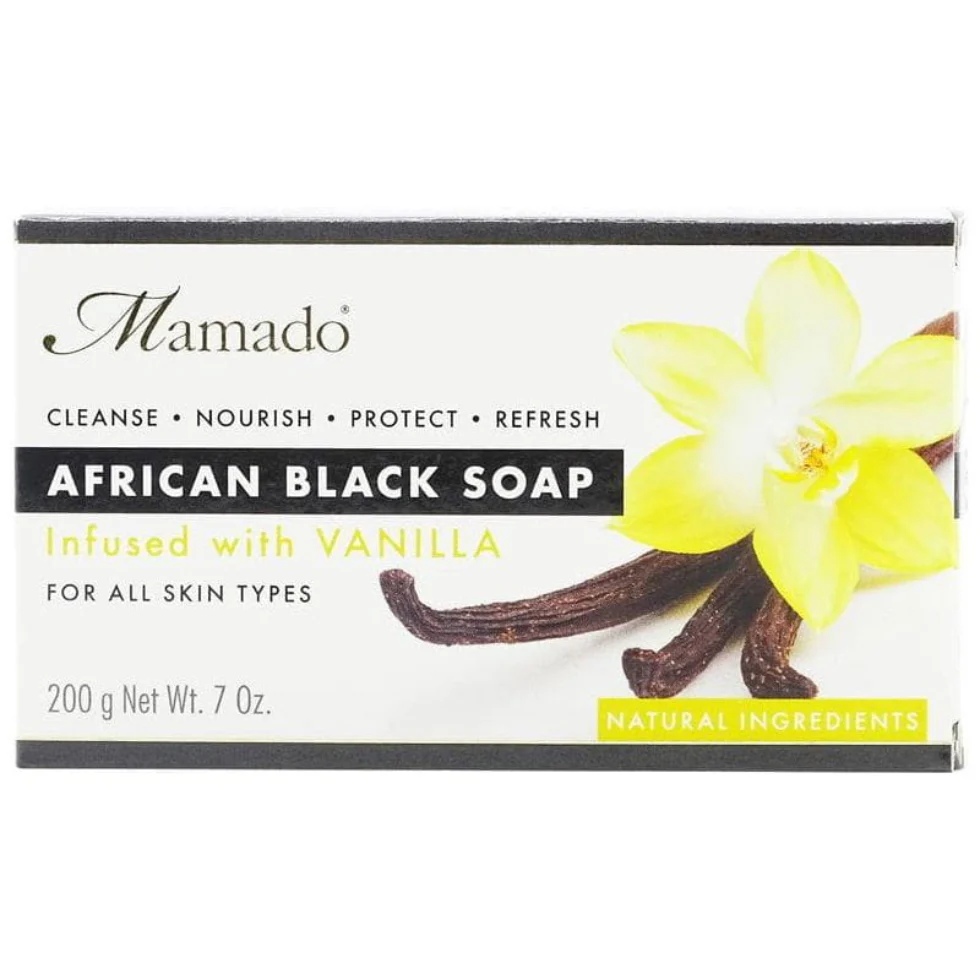 Mamado African Black Soap with Vanilla 200g | Gentle Nourishing Skin Care