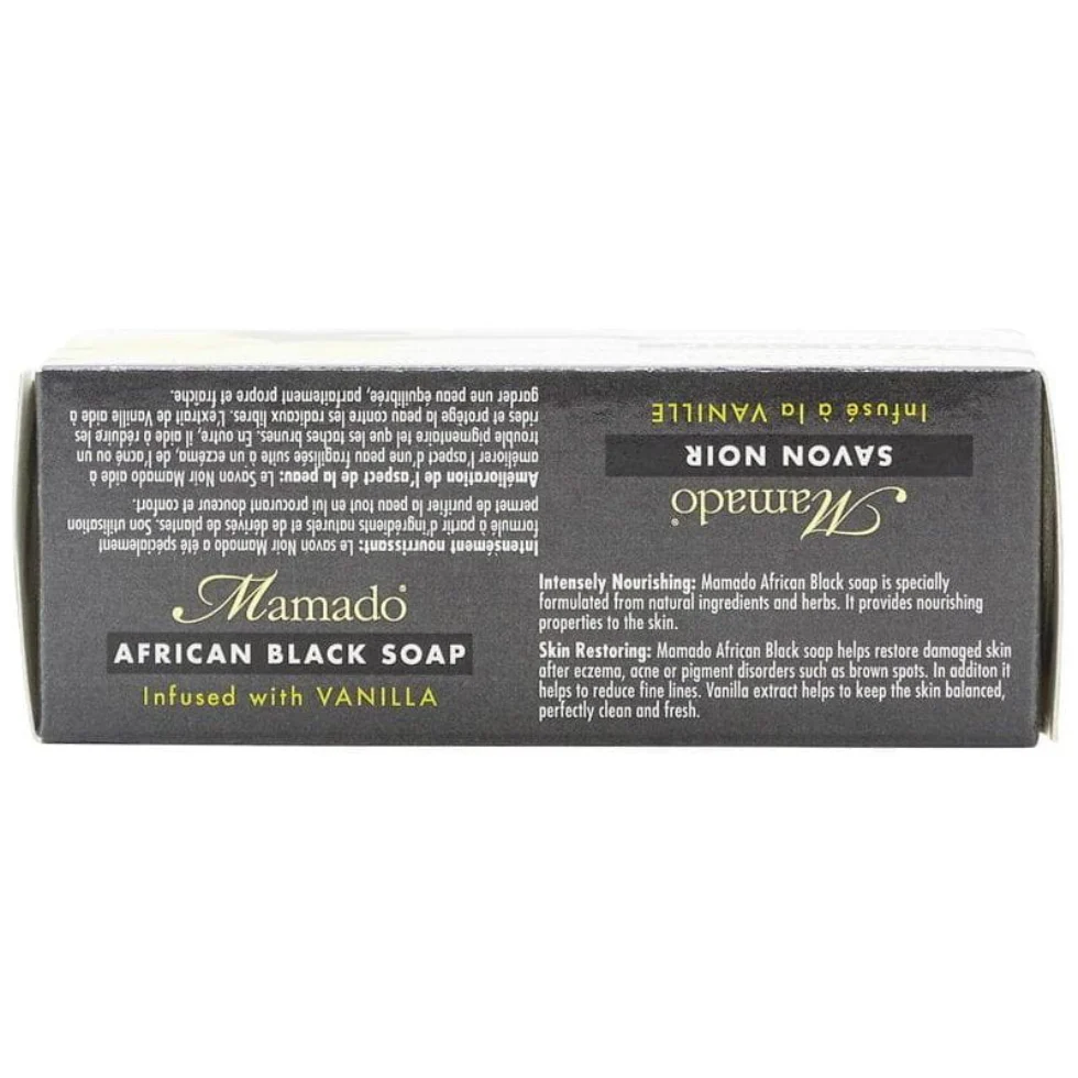 Mamado African Black Soap with Vanilla 200g | Gentle Nourishing Skin Care - Image 3
