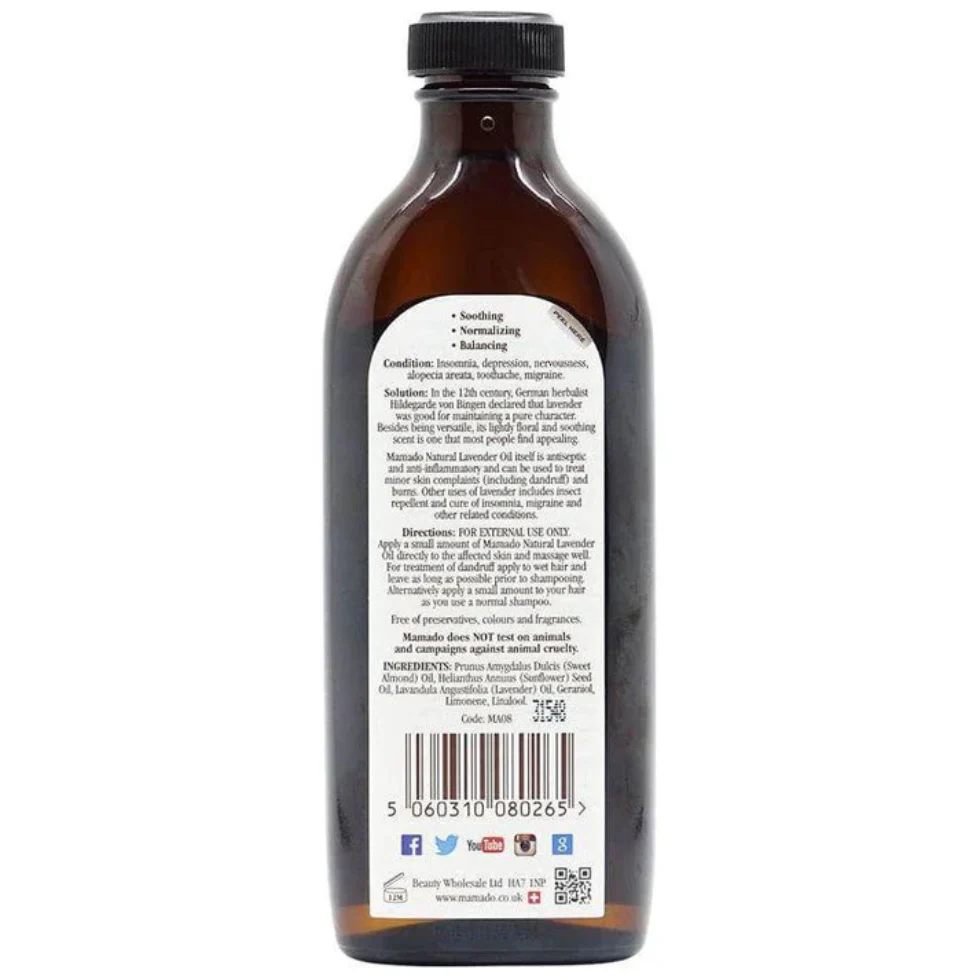 Mamado Natural Lavender Oil 150ml | Calming Skin Care & Aromatherapy Oil - Image 2