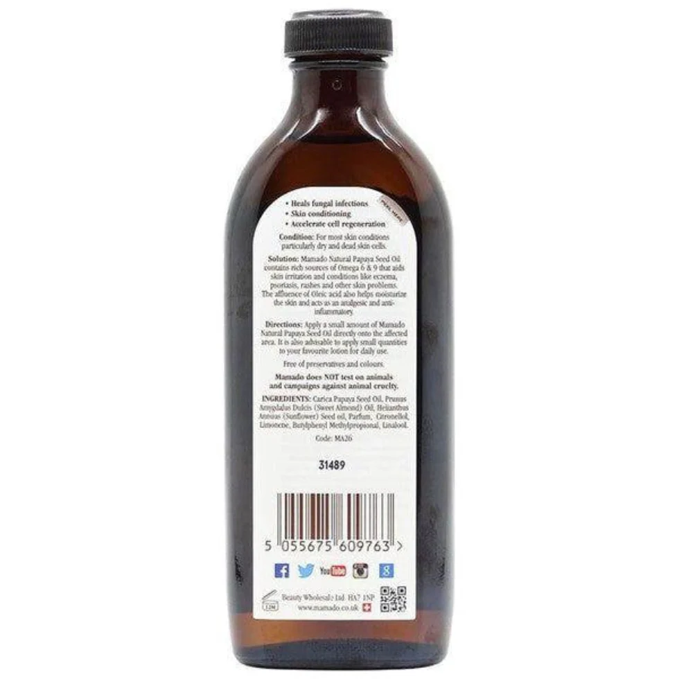 Mamado Natural Papaya Oil 150ml | Skin, Hair & Scalp Nourishing Care Oil - Image 2