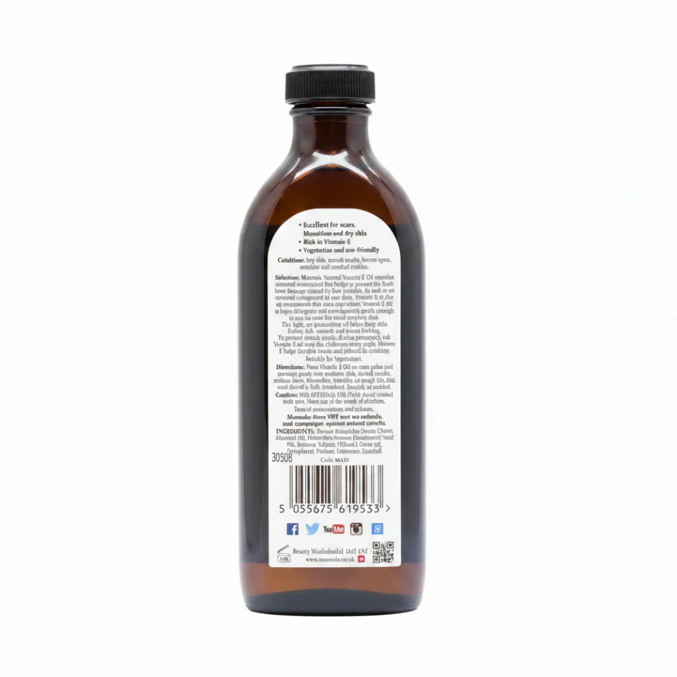 Mamado Natural Vitamin E Oil 150ml | Hydrating Skin & Hair Nourishing Oil - Image 2