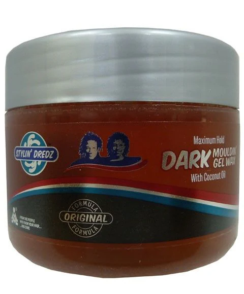 STYLIN DRED’Z MAXIMUM HOLD DARK MOULDIN GEL WAX WITH COCONUT OIL 250ML/ 8.45OZ