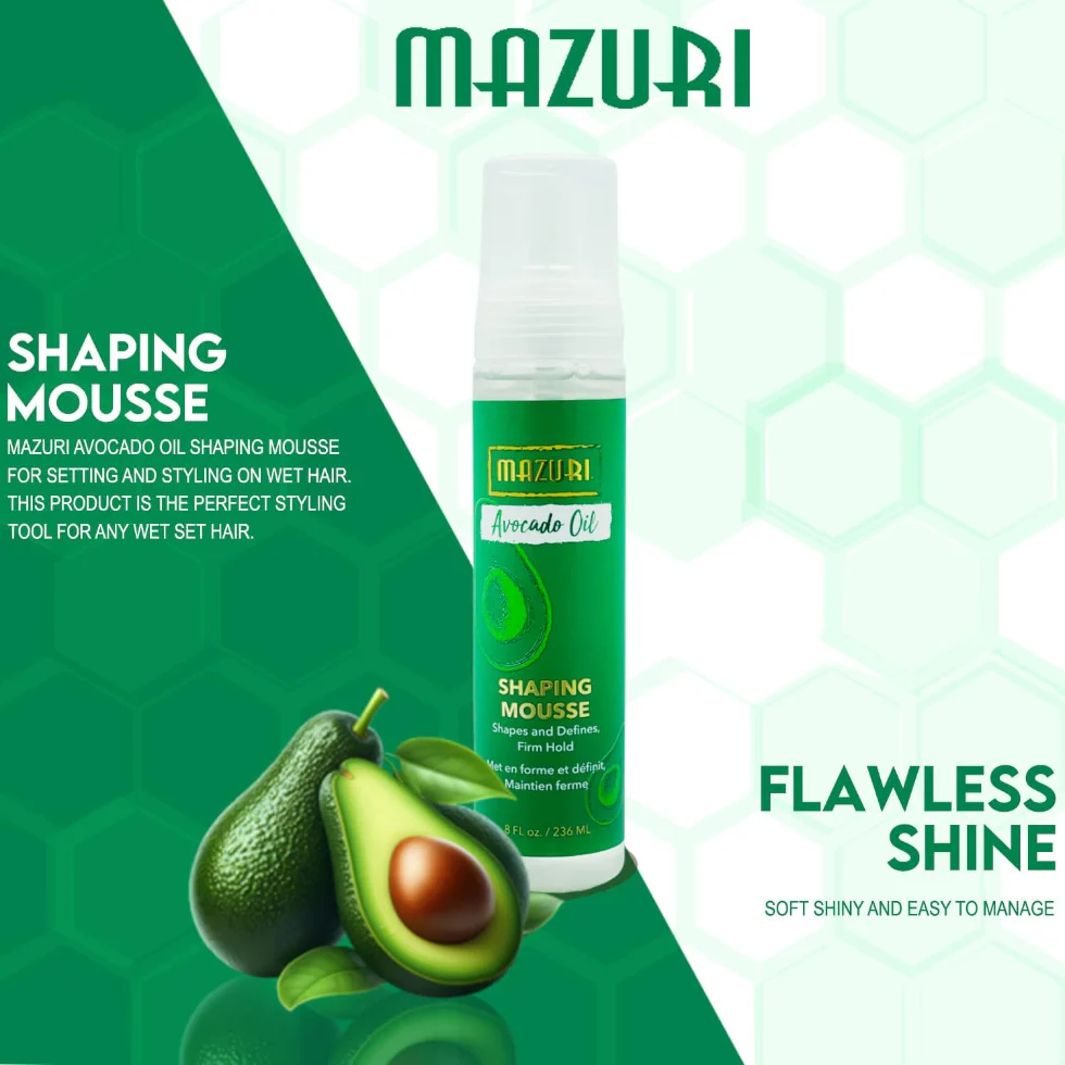 Mazuri Avocado Oil Shaping Mousse 567g | Volume, Define & Nourish Hair - Image 2