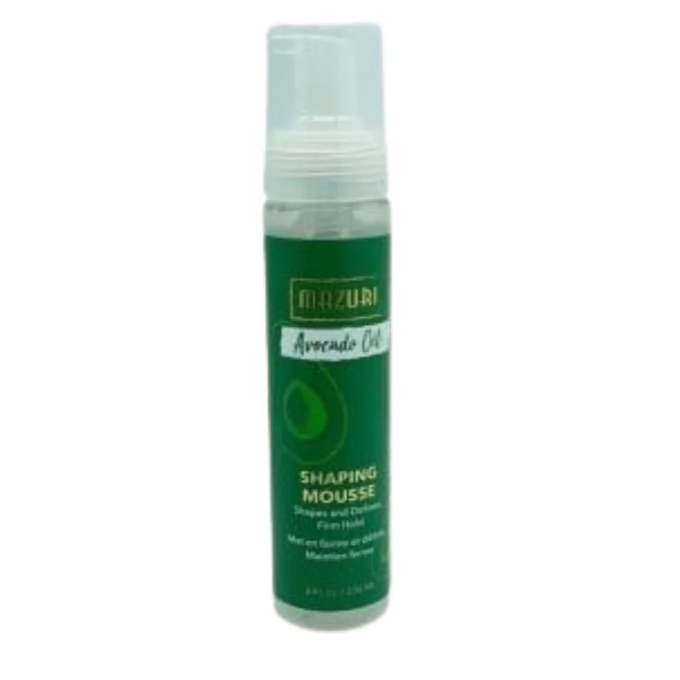 Mazuri Avocado Oil Shaping Mousse 8oz | Frizz-Free Curl Definition & Hold