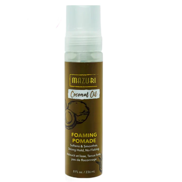 Mazuri Coconut Oil Foaming Pomade 236ml- Shine, Define & Control Frizz