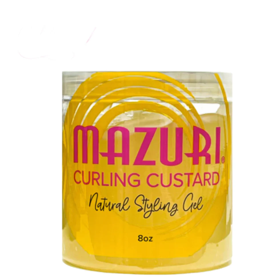 Mazuri Curling Custard Gel 8oz | Define Curls & Frizz Control Styling Gel