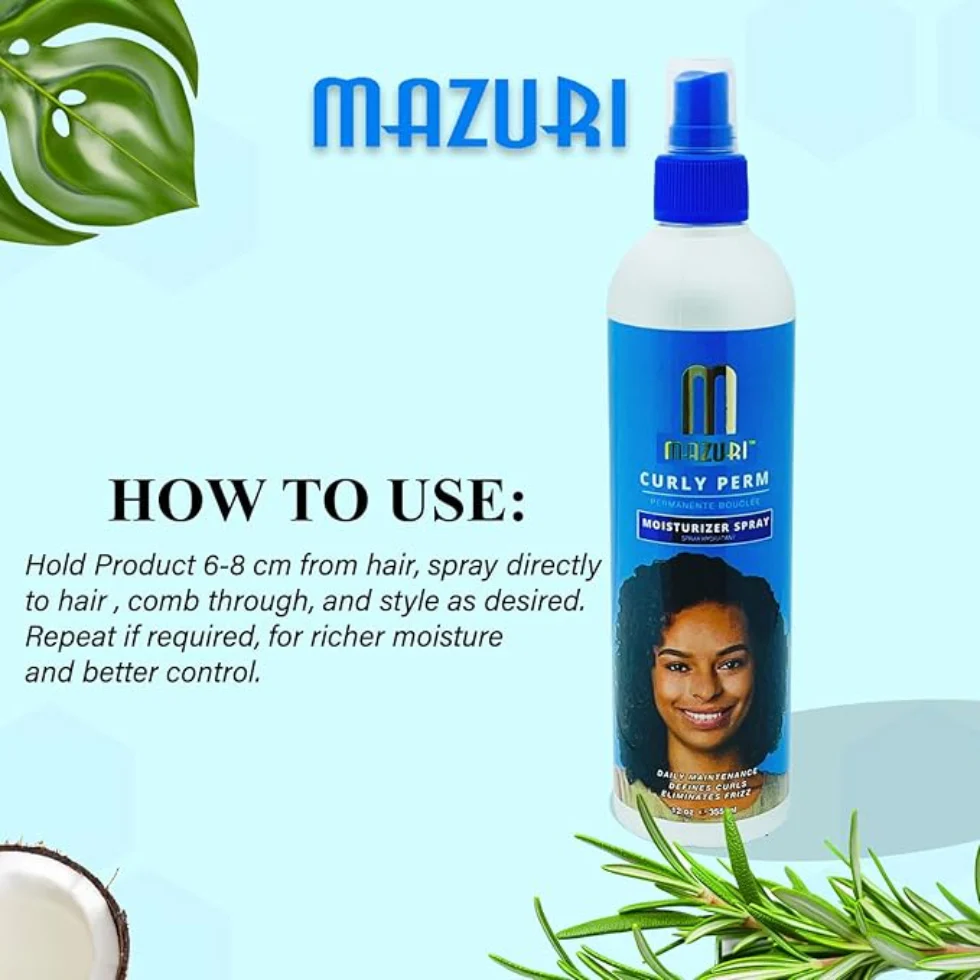 Mazuri Curly Perm Moisturizer Spray 12oz | Hydrate, Define & Refresh Curls - Image 3