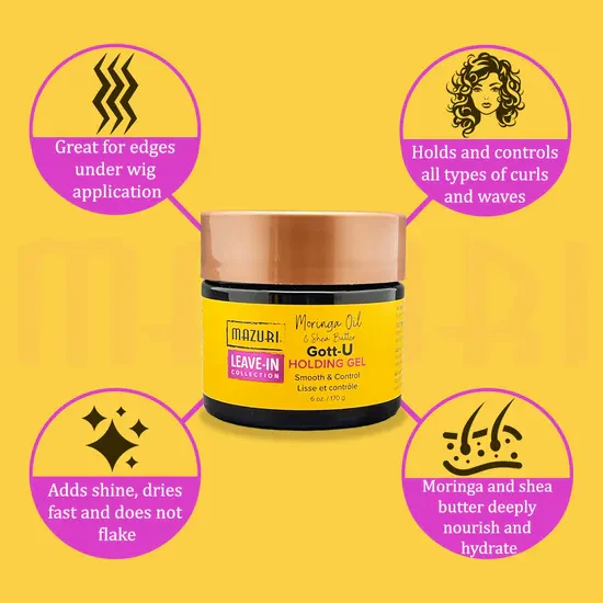 Mazuri Moringa Oil & Shea Butter GOTT-U Holding Gel 6oz-  Strong Hold & Nourishment - Image 2