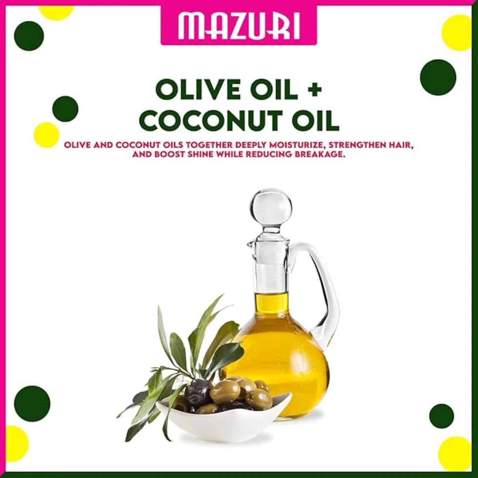 Mazuri Olive Oil Kids Styling Gel 340g | Frizz Control & Shine Hair Gel - Image 2