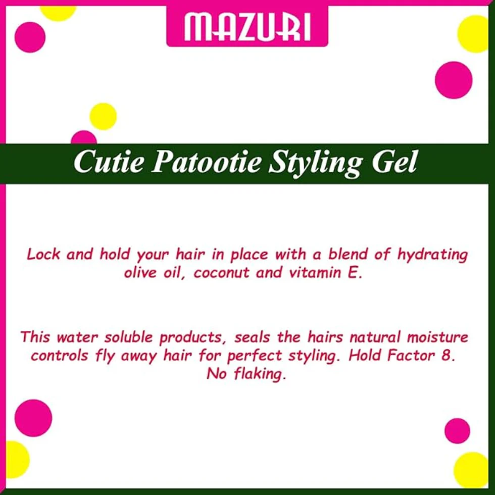 Mazuri Olive Oil Kids Styling Gel 340g | Frizz Control & Shine Hair Gel - Image 3