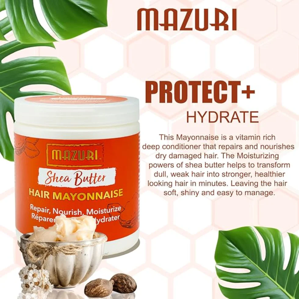 Mazuri Shea Butter Hair Mayonnaise | Deep Repair, Strength & Shine Boost - Image 2