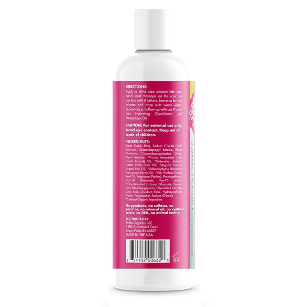 Mielle Mongongo Oil Exfoliating Shampoo 240ml | Hydrate, Cleanse & Repair Hair - Image 2