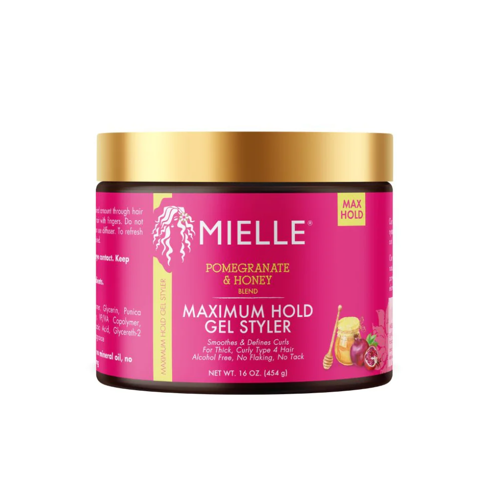 Mielle Pomegranate & Honey Maximum Hold Gel Styler 16oz | Define & Control Curls