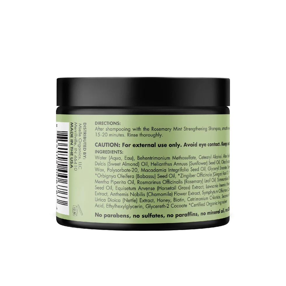 Mielle Rosemary Mint Strengthening Hair Masque 12oz -Deep Moisture & Hair Strength - Image 3