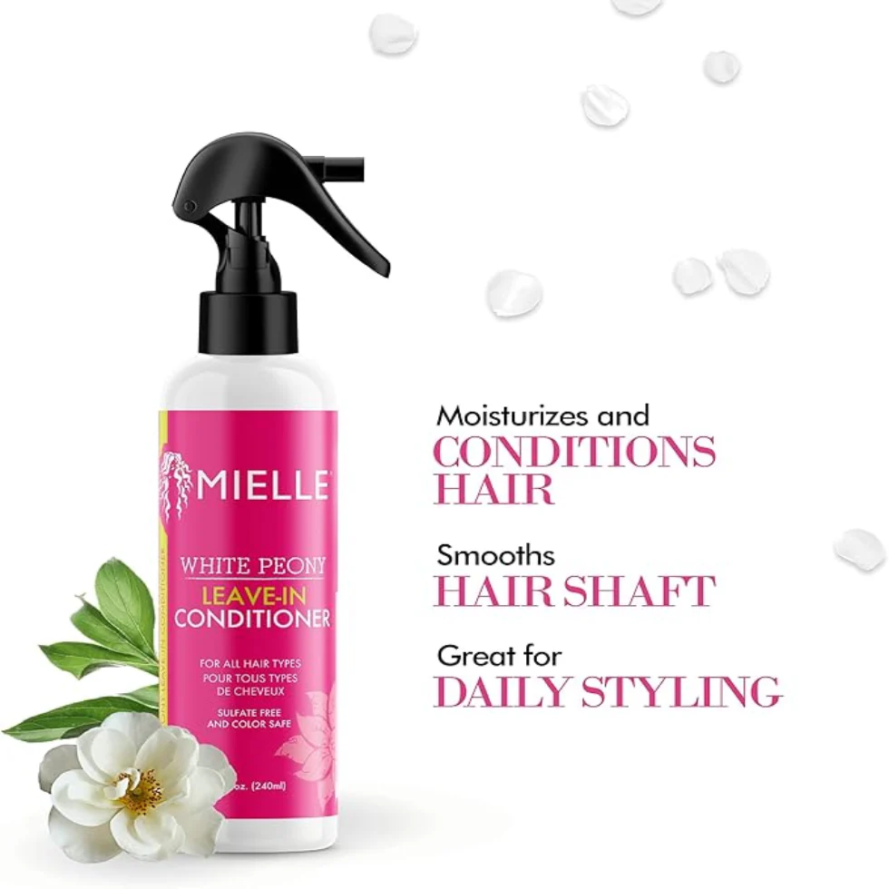 Mielle White Peony Leave-In Conditioner 8oz | Lightweight Moisturizing & Color-Safe - Image 2