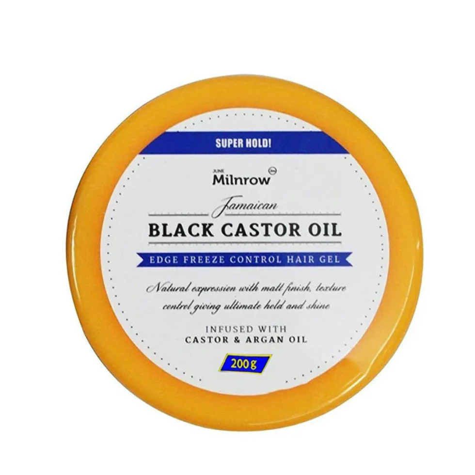 Milnrow Black Castor Oil Edge Freeze Control Hair Gel 200g | Strong Hold