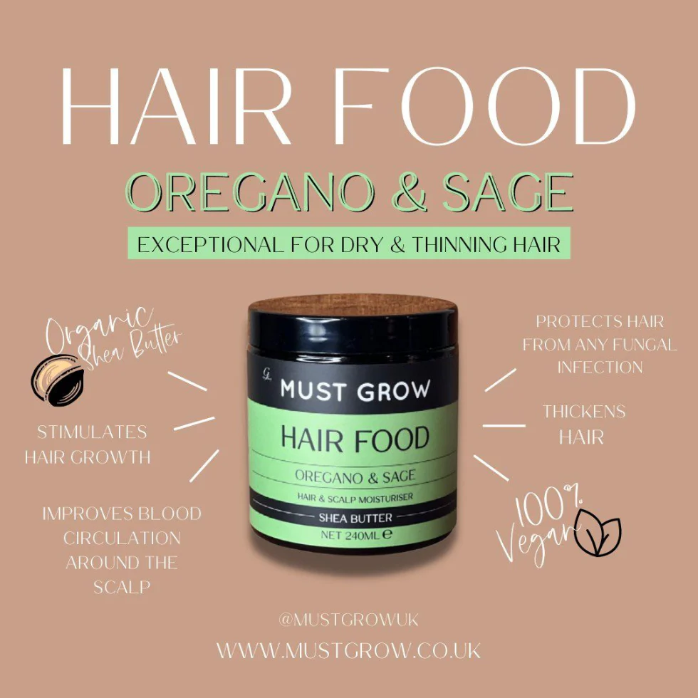 Must Grow Hair Food Oregano & Sage 240ml | Scalp Moisturiser & Hair Nourishment - Image 2