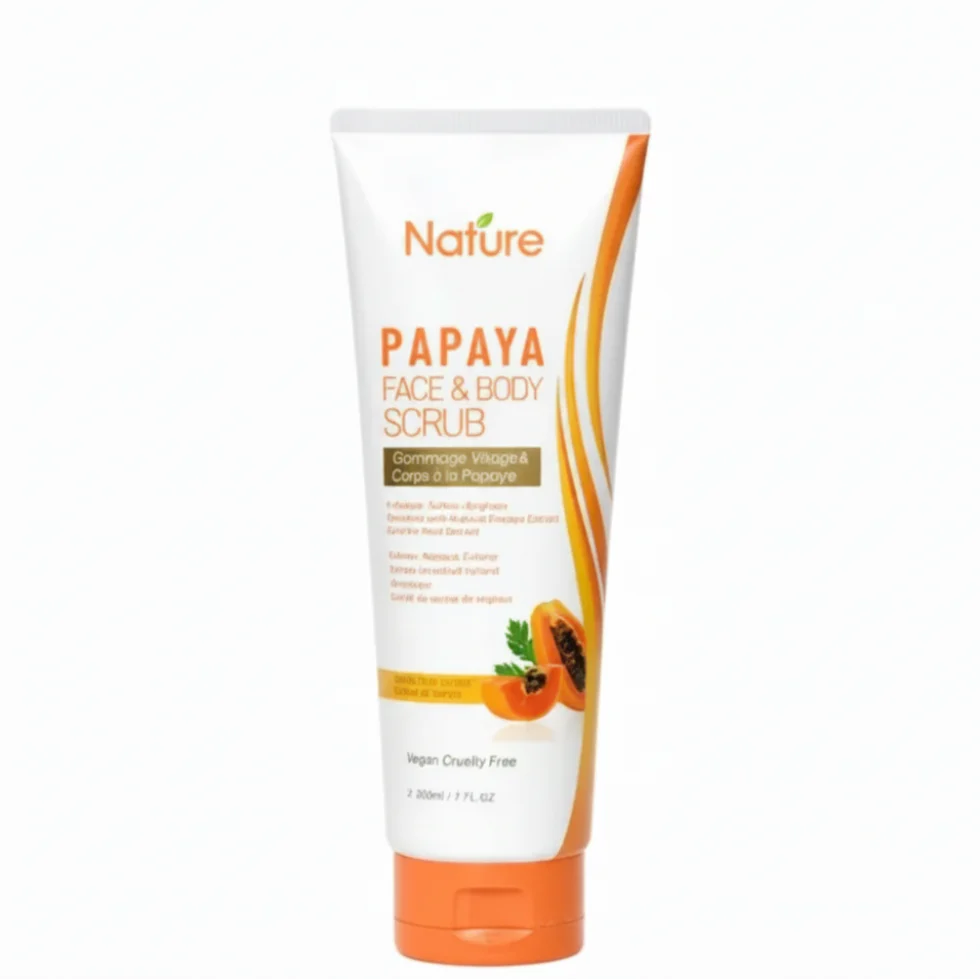 NATSkin Papaya Face & Body Scrub 200ml | Brightening Exfoliating Scrub
