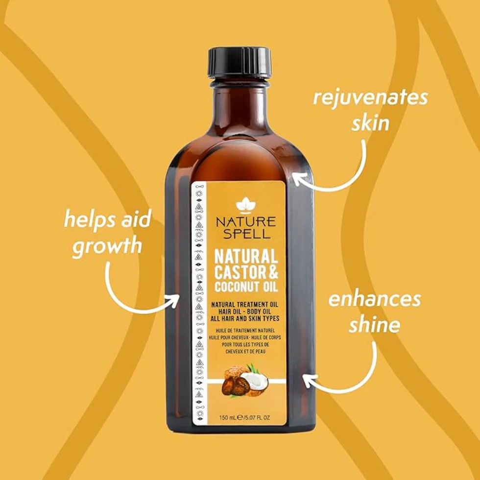 Nature Spell Castor & Coconut Oil 150ml | Hair Growth & Deep Nourishment Oil - Image 3