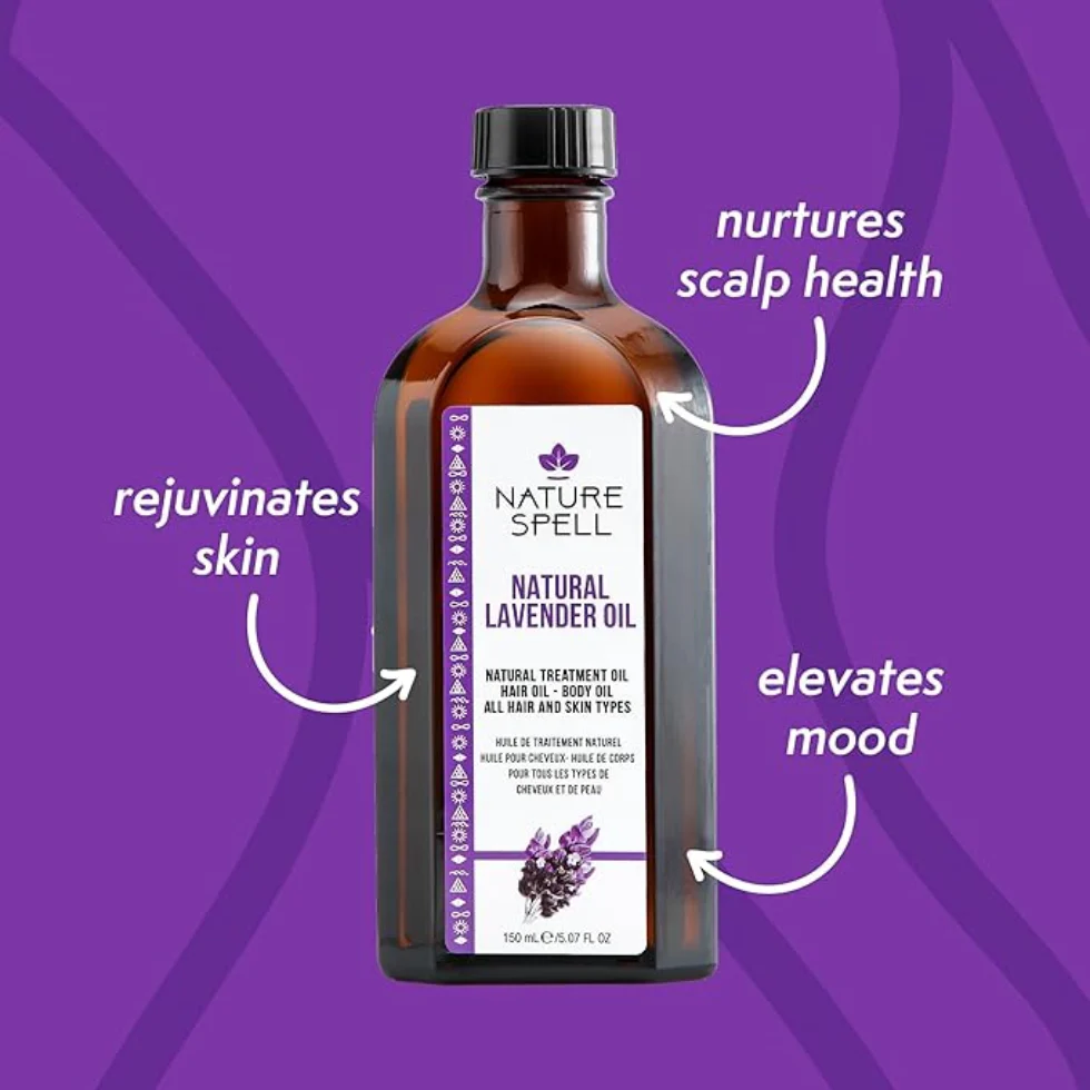 Nature Spell Lavender Oil 150ml | Hair & Skin Soothing Nourishing Oil - Image 3