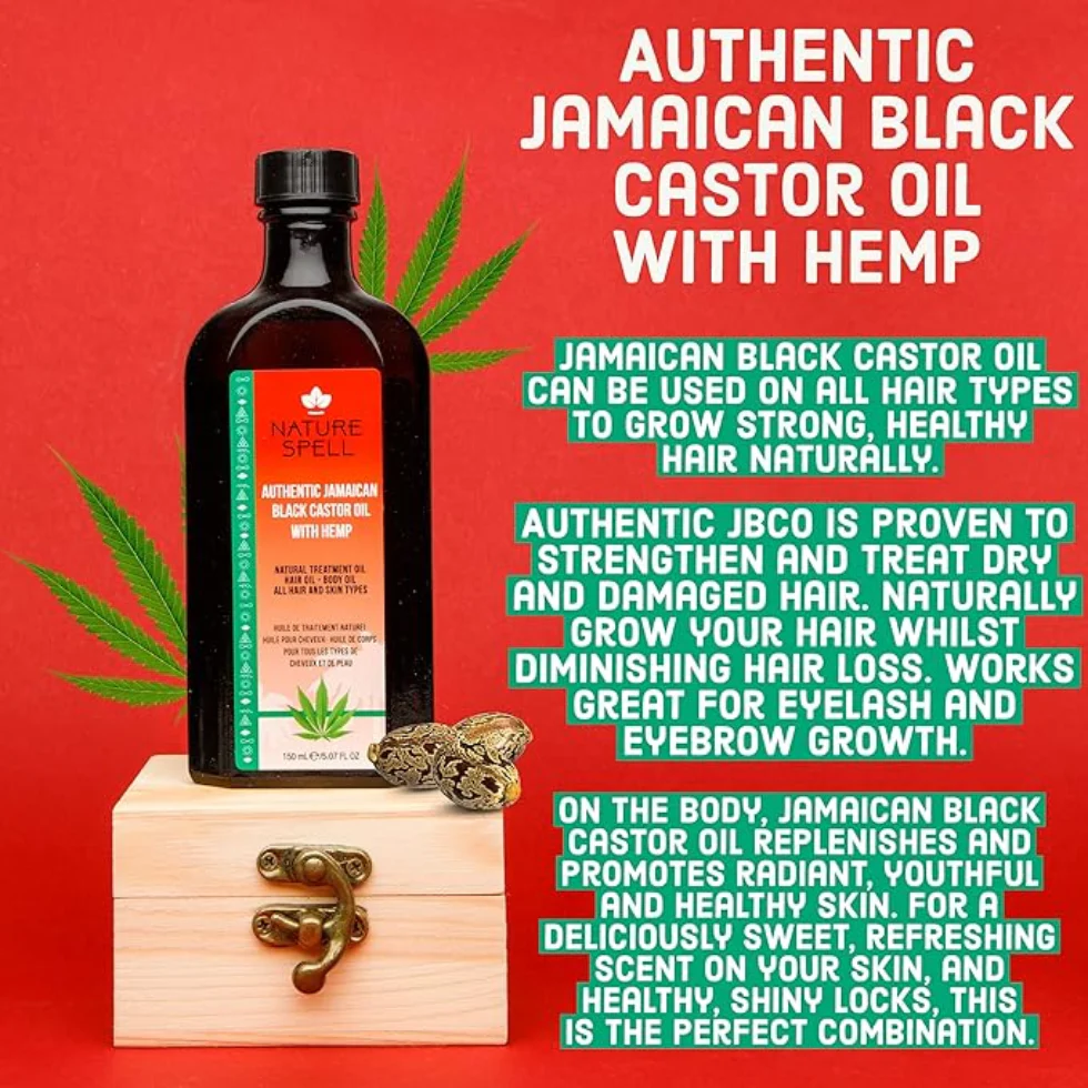 Nature Spell Jamaican Black Castor Oil Hemp 150ml | Hair Growth Oil - Image 3