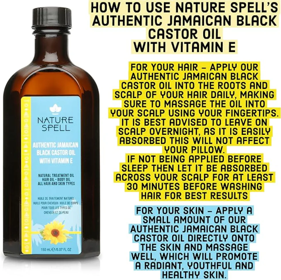 Nature Spell Jamaican Black Castor Oil 150ml | Hair & Skin Strengthening Oil - Image 2