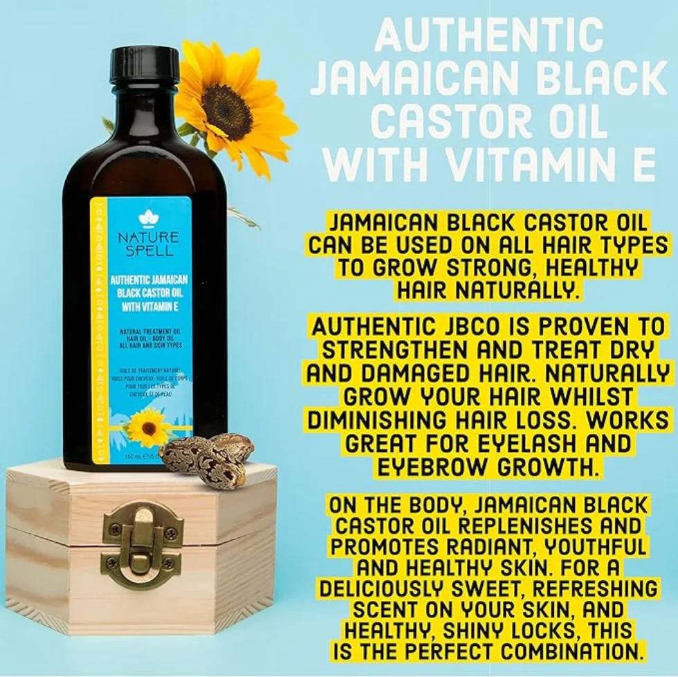Nature Spell Jamaican Black Castor Oil 150ml | Hair & Skin Strengthening Oil - Image 3
