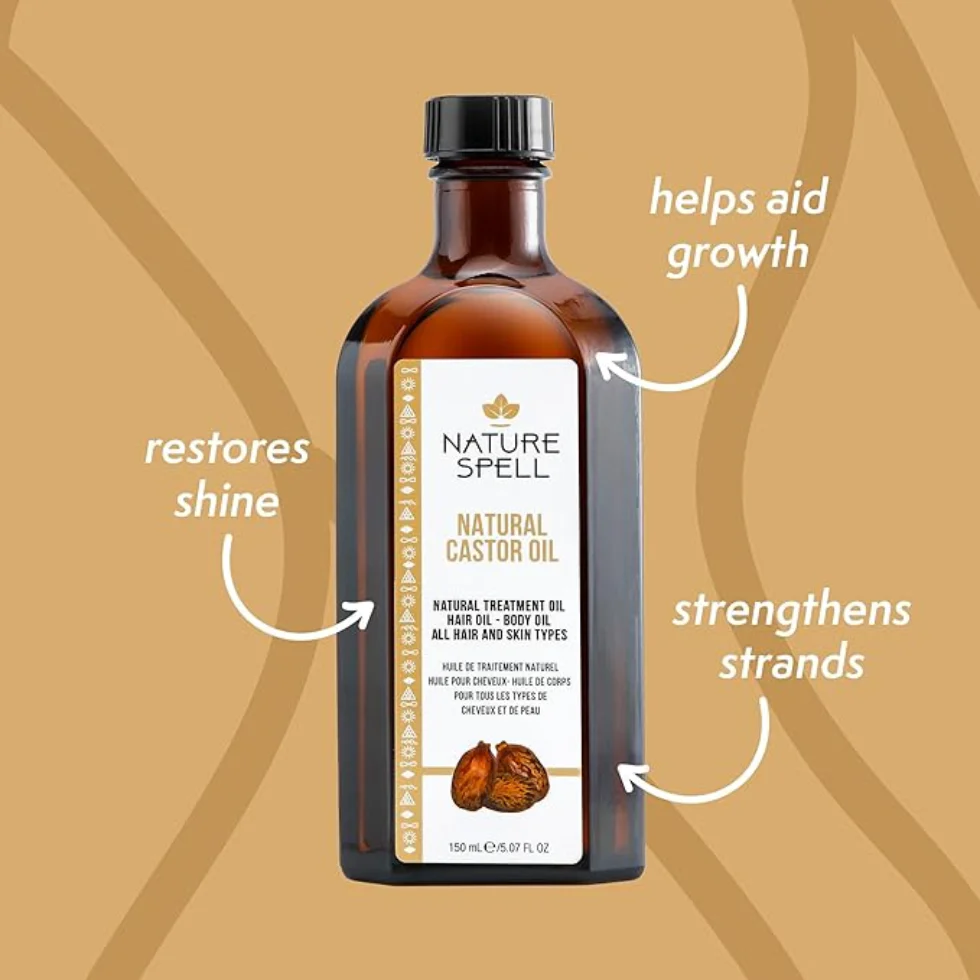 Nature Spell Castor Oil 150ml | Natural Hair & Skin Nourishing Treatment Oil - Image 3