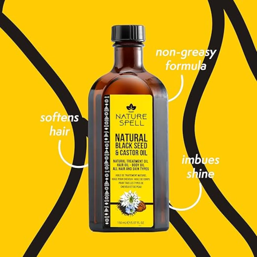 Nature Spell Black Seed & Castor Oil 150ml | Hair & Skin Nourishing Oil - Image 3