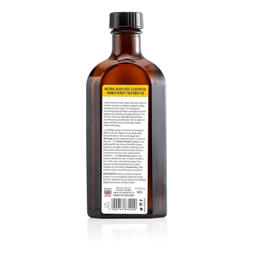 Nature Spell Black Seed & Castor Oil 150ml | Hair & Skin Nourishing Oil - Image 4