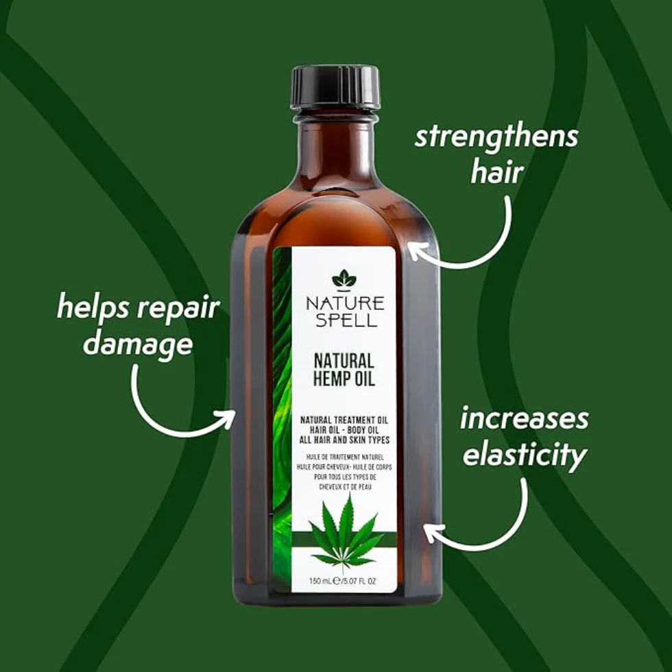 Nature Spell Hemp Oil 150ml | Hair & Skin Nourishing Strengthening Oil - Image 3
