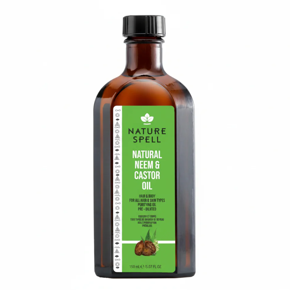 Nature Spell Neem & Castor Oil 150ml | Hair & Skin Purifying Strength Oil