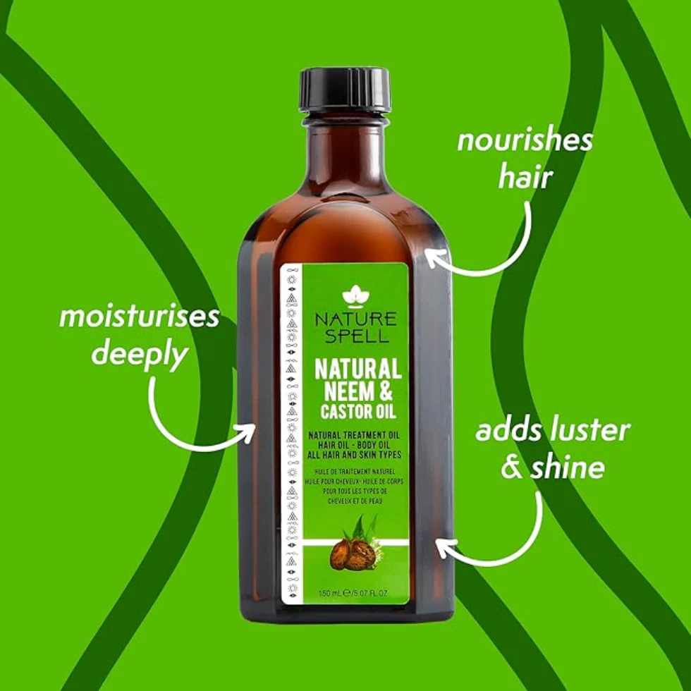 Nature Spell Neem & Castor Oil 150ml | Hair & Skin Purifying Strength Oil - Image 2