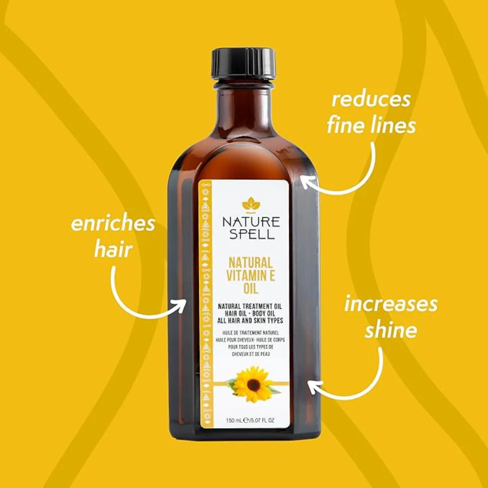 Nature Spell Vitamin E Oil 150ml | Hair & Skin Nourishing Repair Oil - Image 3
