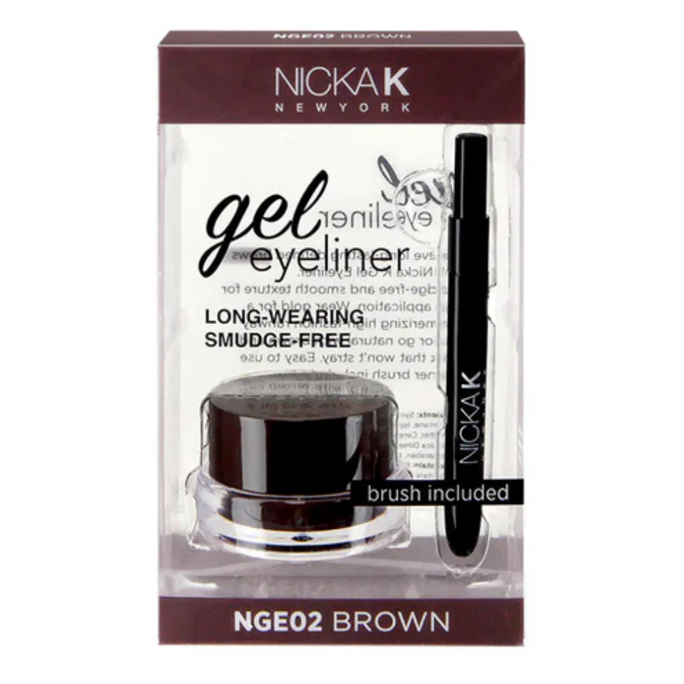 NICKA K Gel Eyeliner Brown | Long-Wearing Smudge-Free Natural Eye Liner