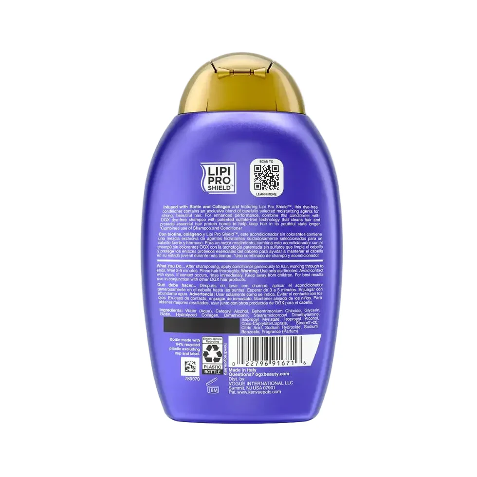 OGX Biotin & Collagen Conditioner 385ml | Thick Volumizing Hair Care - Image 2