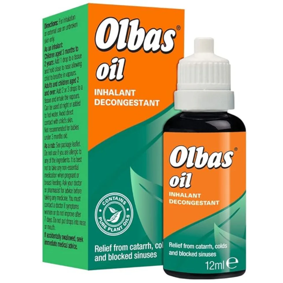 Olbas Inhalant Decongestant Oil 12ml | Relief from Cold & Blocked Sinuses