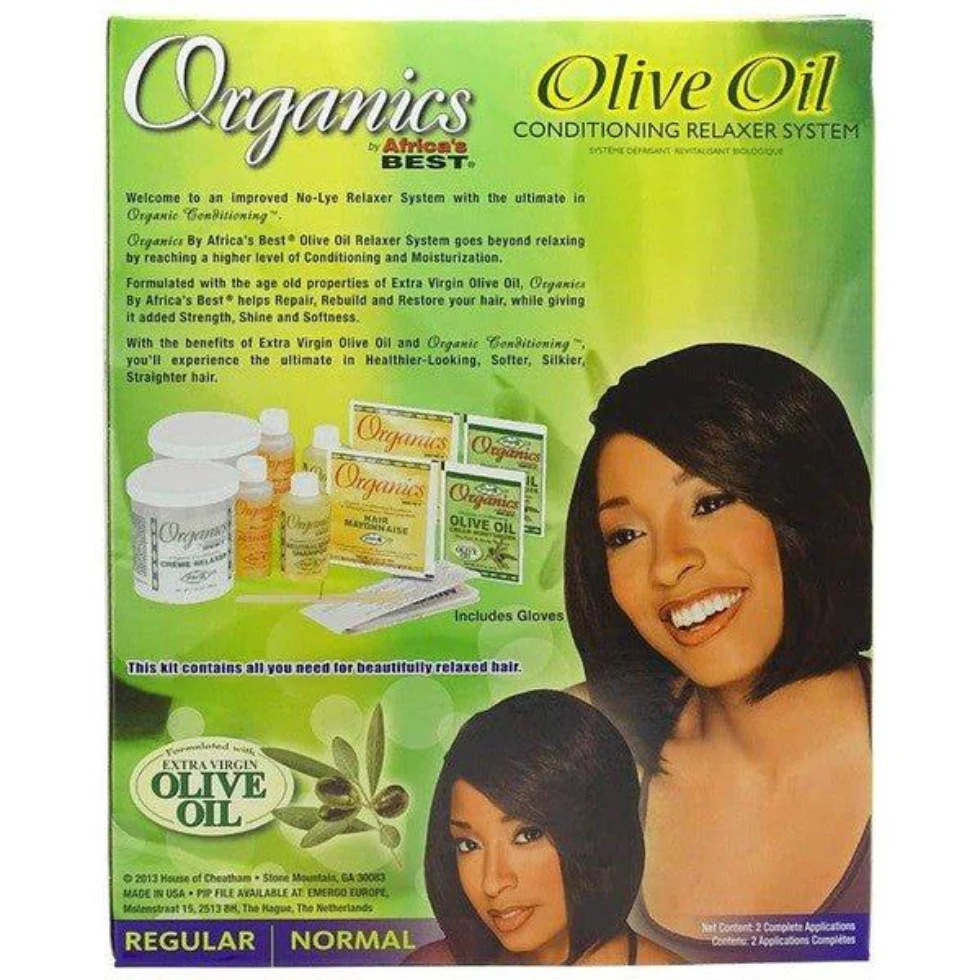 Africa’s Best Olive Oil Relaxer Kit Regular | Conditioning Hair Straightening System - Image 3