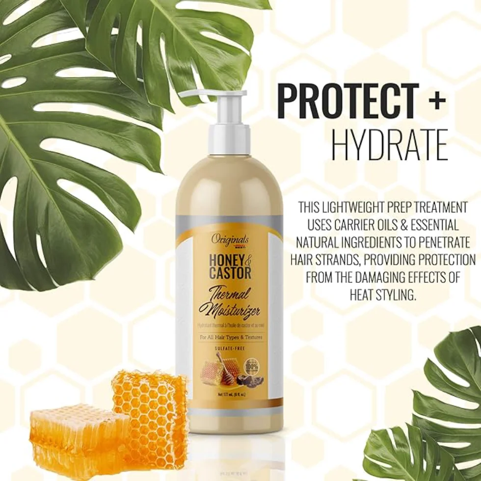 Africa's Best Originals Honey & Castor Thermal Moisturizer 177ml | Hydrate & Protect Hair - Image 2
