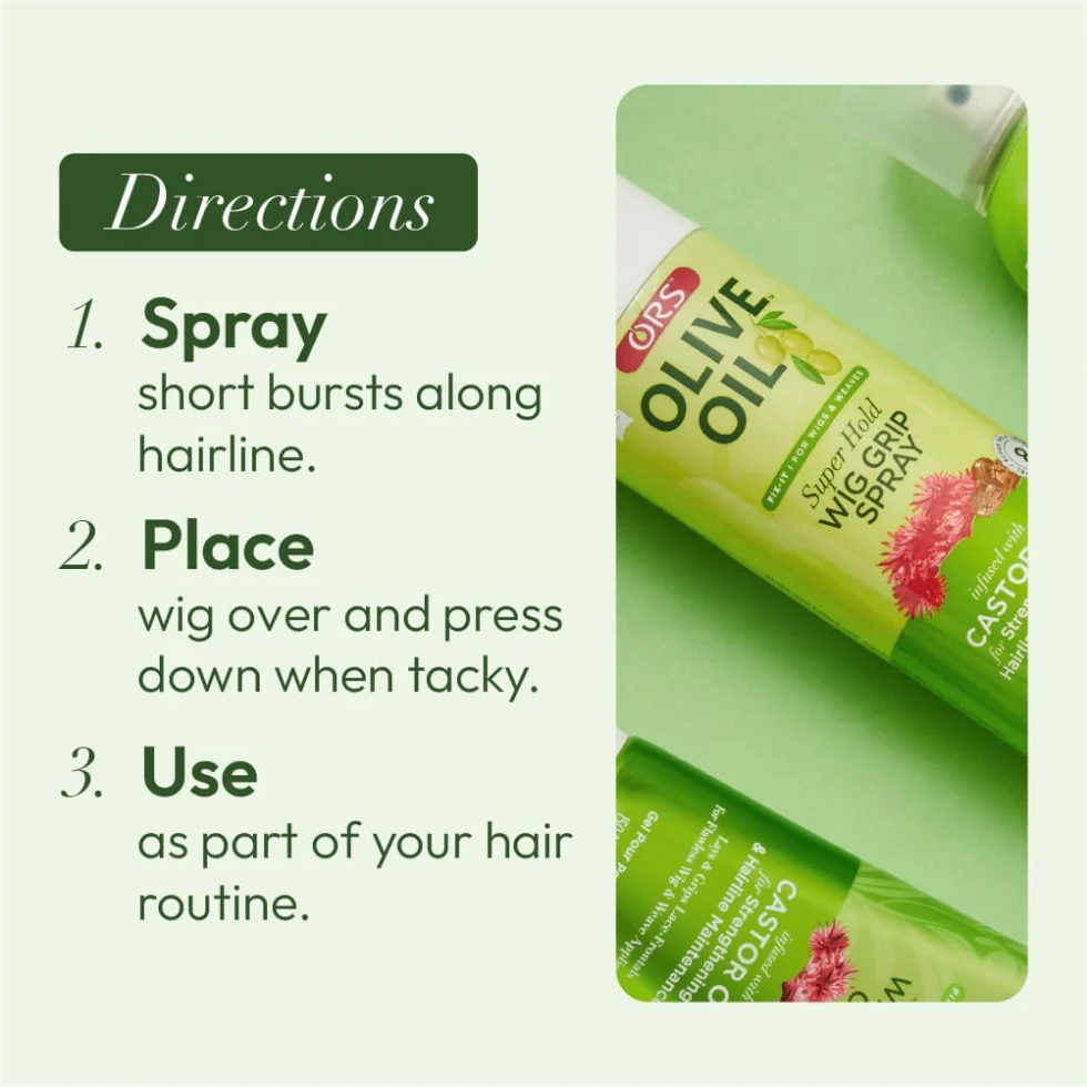 ORS Fix-It Wig Grip Spray 200ml | Super Hold Castor Oil Styling Spray - Image 2