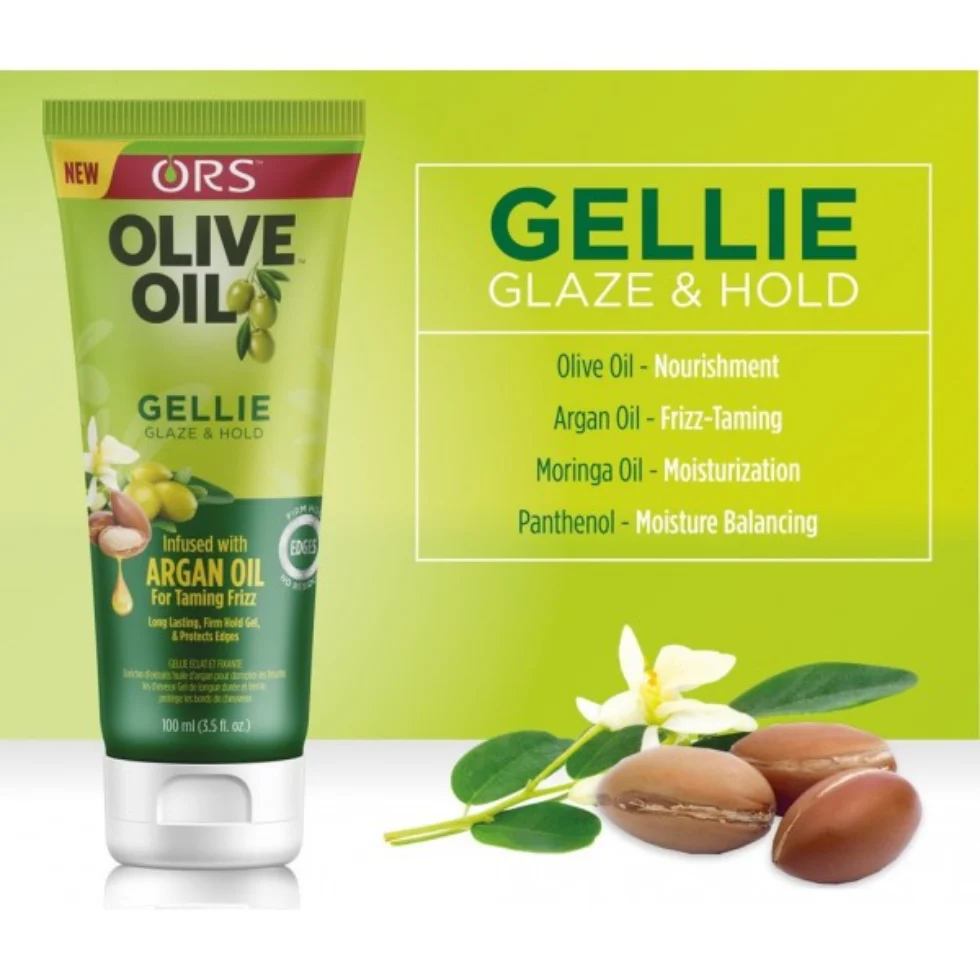 ORS Olive Oil Gellie Glaze & Hold 100ml | Frizz Control & Shine Hair - Image 2