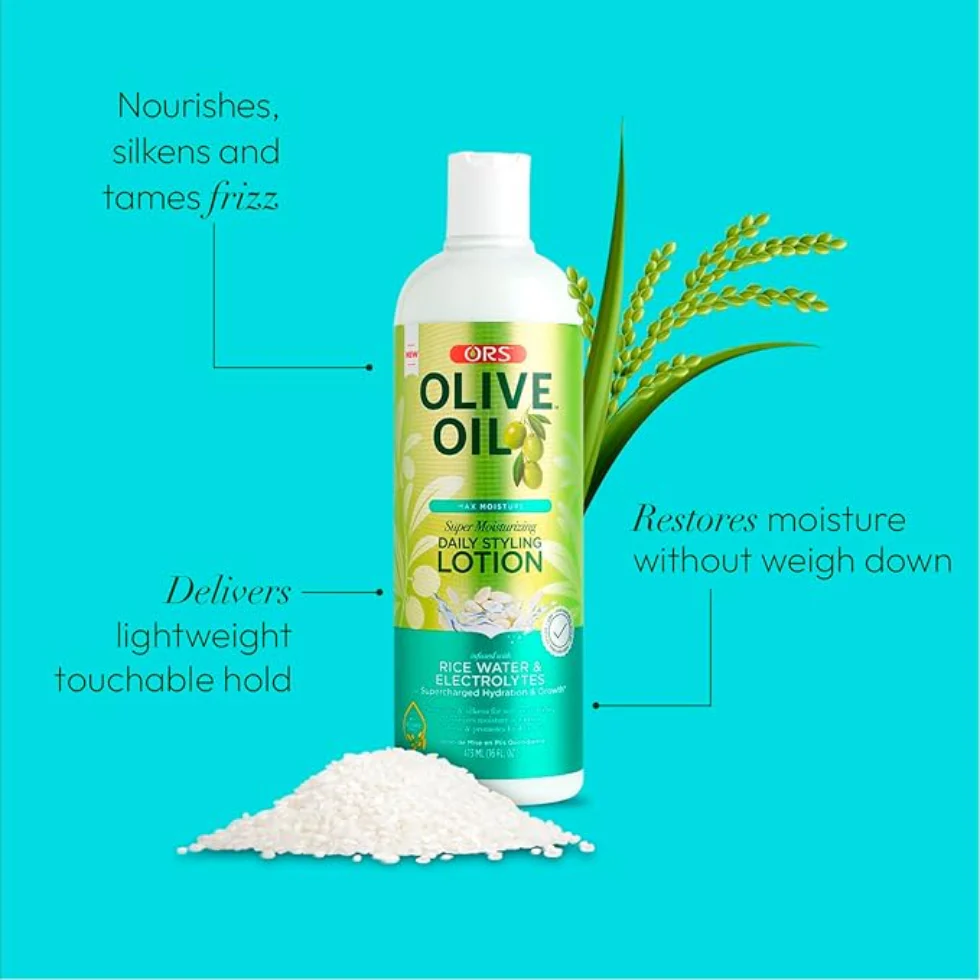 ORS Olive Oil Daily Styling Lotion 473ml | Hydrate Smooth & Shine Hair - Image 2