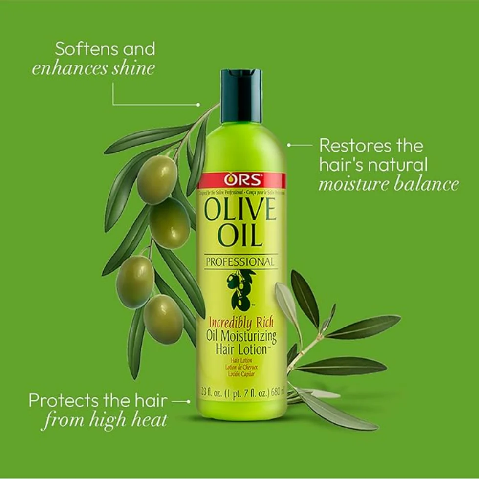 ORS Olive Oil Moisturizing Hair Lotion 680ml | Heat Protect & Shine - Image 2
